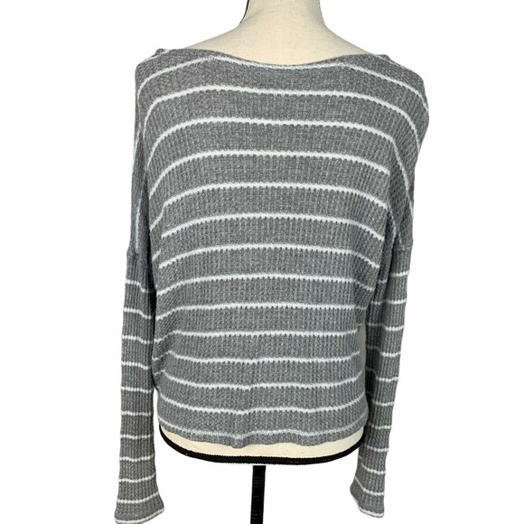 American Eagle Crop Top Women XS Soft & Sexy Long Sleeve Tied Button Front - Picture 5 of 8